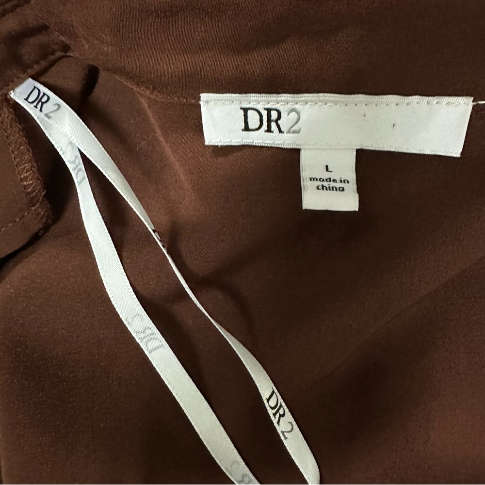 DR2 Daniel Rainn Long Woven Open Belted Trench Coat Chestnut Nordstrom Womens L - Picture 14 of 15